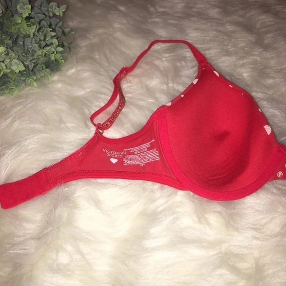 VICTORIA’S SECRET Sz 32D Red Polka Dot Bra - Picture 5 of 6
